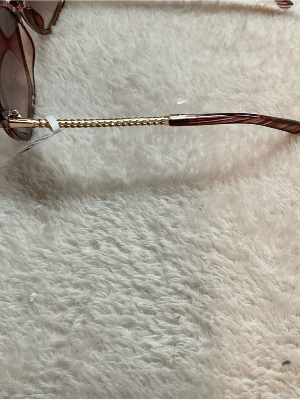 Tahari Pink Gradient Octagonal Sunglasses with Gold Temples